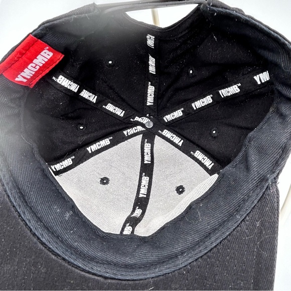 Black Snapback Hat with Red YMCMB Embroidery on front. - Picture 4 of 5